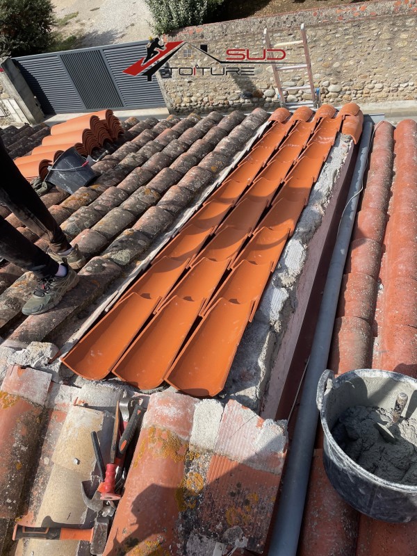 Réfection toiture maçonnée en tuiles canal à Néfiach