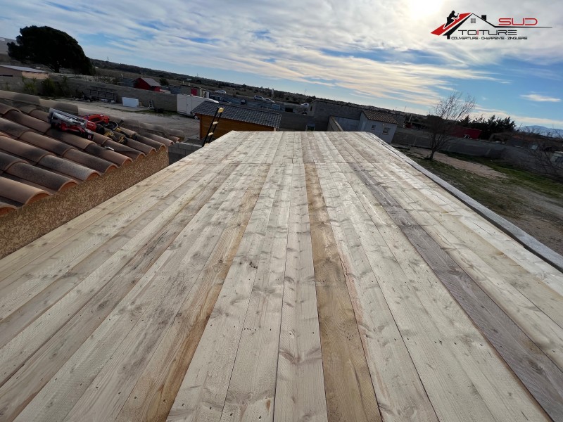 Création d'une charpente et d'une toiture pour une maison neuve à Perpignan