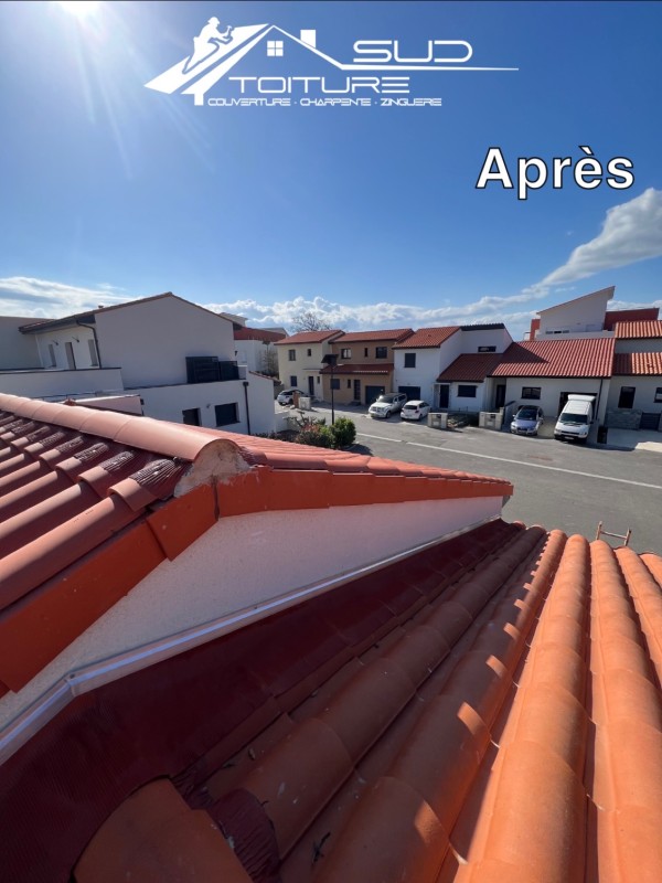 Etanchéité d'une jonction entre toit et mur : Pose d'un solin à Pollestres